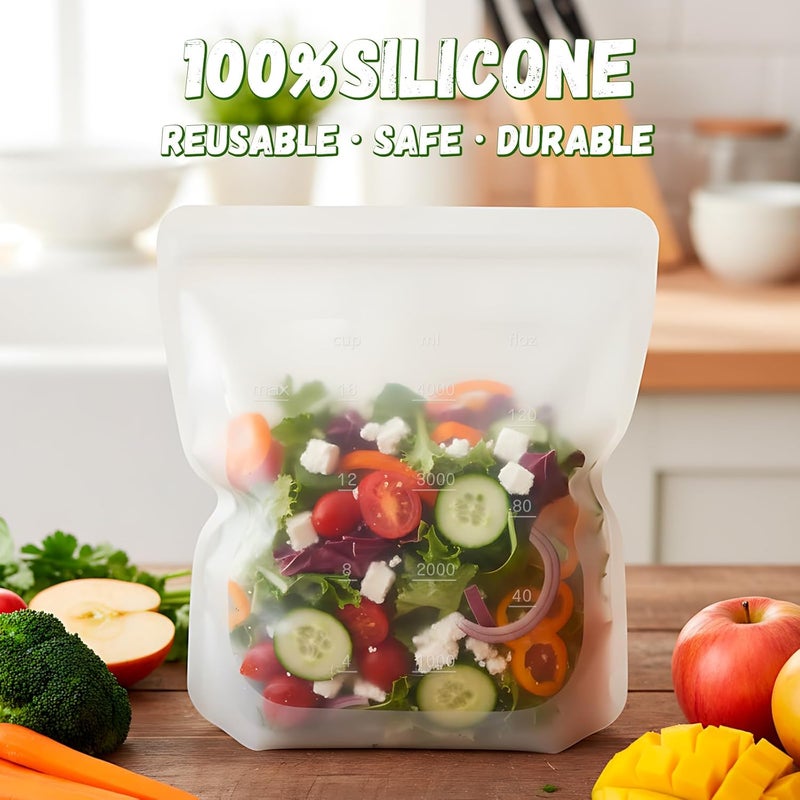 SiliSea Reusable Premium Silicone Food Storage Gallon Bag 135oz,XXL - 2 PCS Food Storage Bag,Freezer Container,Sous Vide,Kitchen Organization,And Meal Prep Bags Microwave,Dishwasher,Oven Safe, BPA Free - Image 3